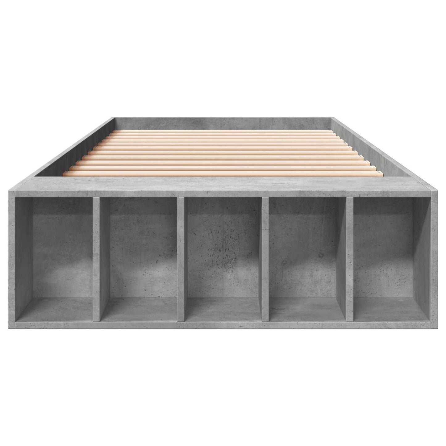 Bed Frame with Storage with Shelf Concrete Grey 80 x 200 cm