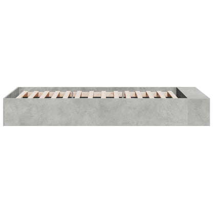 Bed Frame with Storage with Shelf Concrete Grey 80 x 200 cm