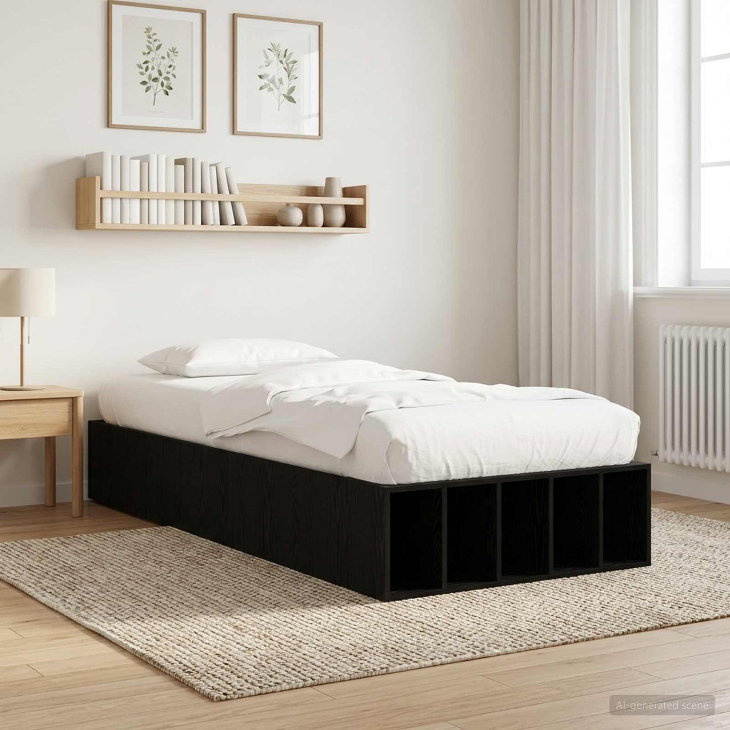 Bed Frame with Storage Black Oak 80 x 200 cm Engineered Wood
