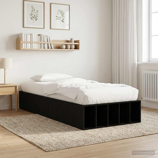 Bed Frame with Storage Black Oak 80 x 200 cm Engineered Wood