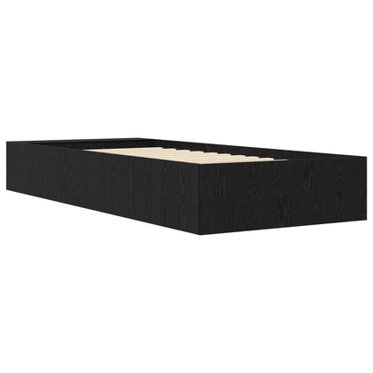 Bed Frame with Storage Black Oak 80 x 200 cm Engineered Wood