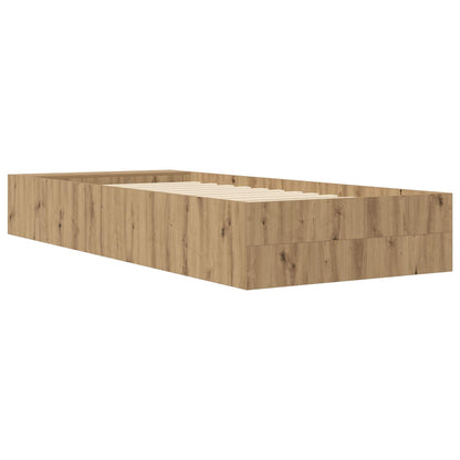Bed Frame with Storage Artisian Oak 80 x 200 cm Engineered Wood