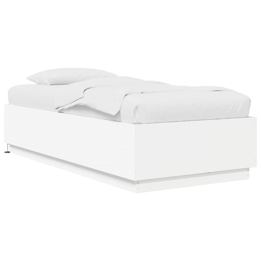 Bed Frame with LED White 80 x 200 cm Engineered Wood