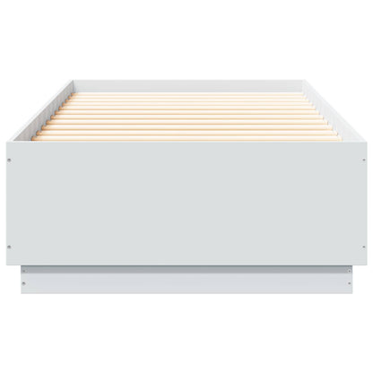 Bed Frame with LED White 80 x 200 cm Engineered Wood