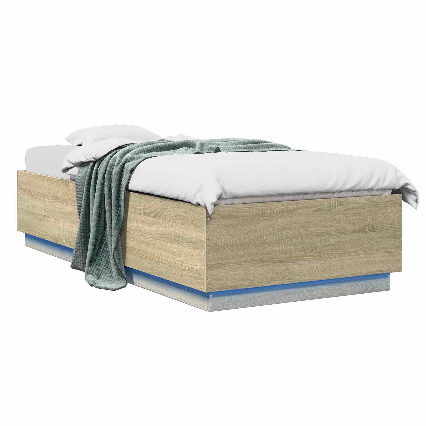 Bed Frame with LED Sonoma Oak 80 x 200 cm Engineered Wood