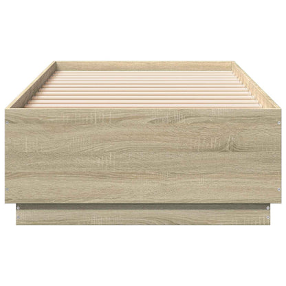 Bed Frame with LED Sonoma Oak 80 x 200 cm Engineered Wood