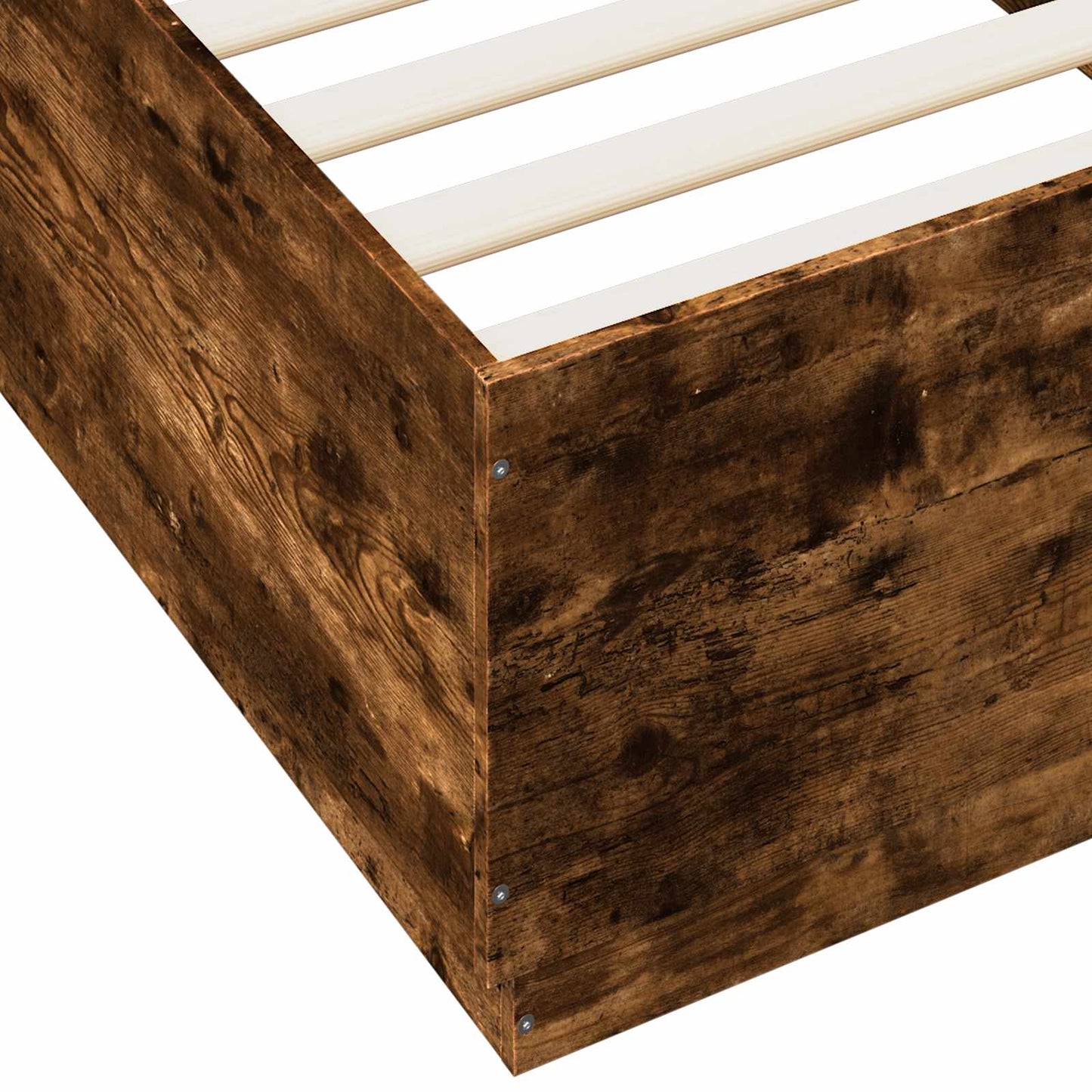 Bed Frame with LED Smoked Oak 80 x 200 cm Engineered Wood