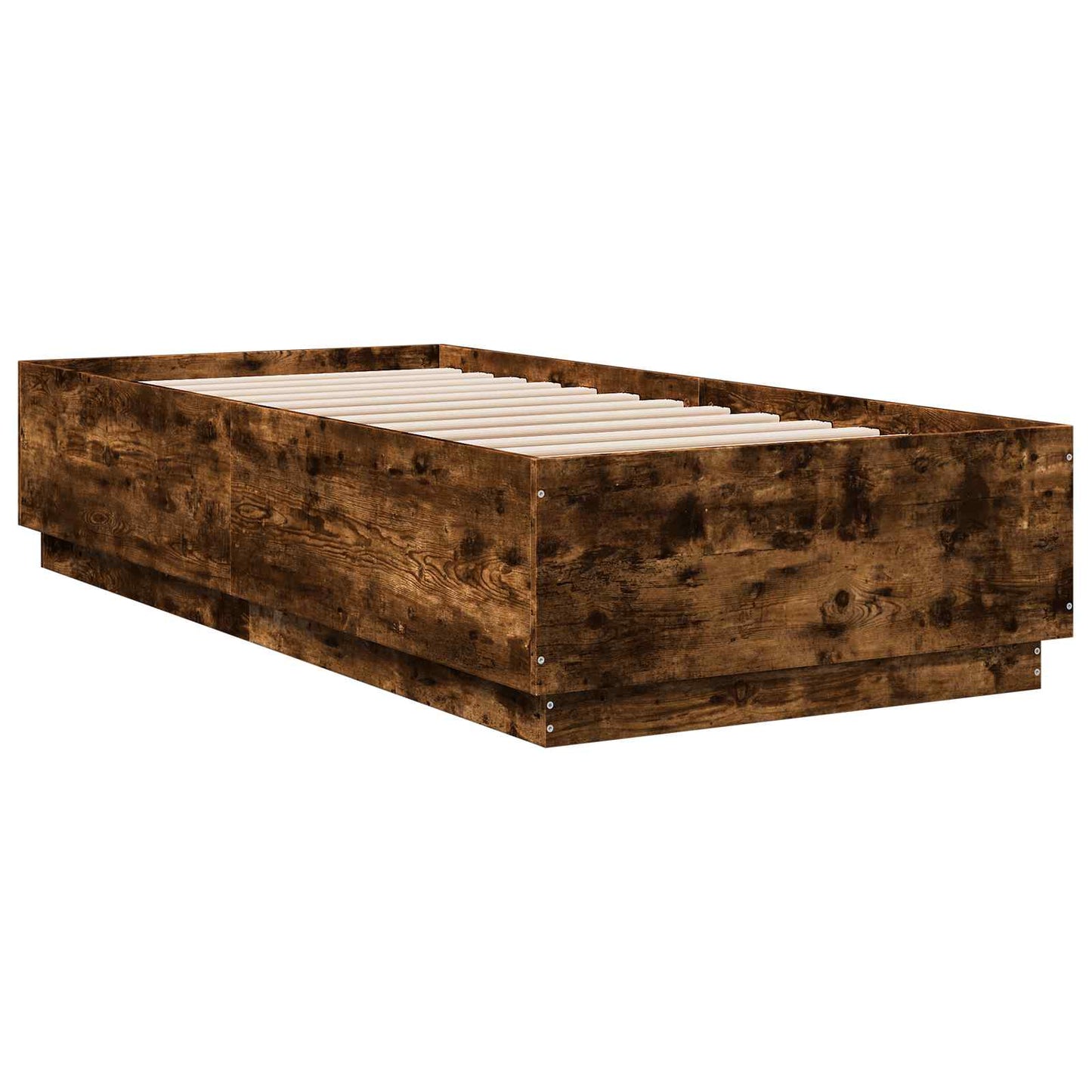 Bed Frame with LED Smoked Oak 80 x 200 cm Engineered Wood