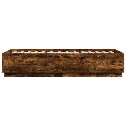 Bed Frame with LED Smoked Oak 80 x 200 cm Engineered Wood