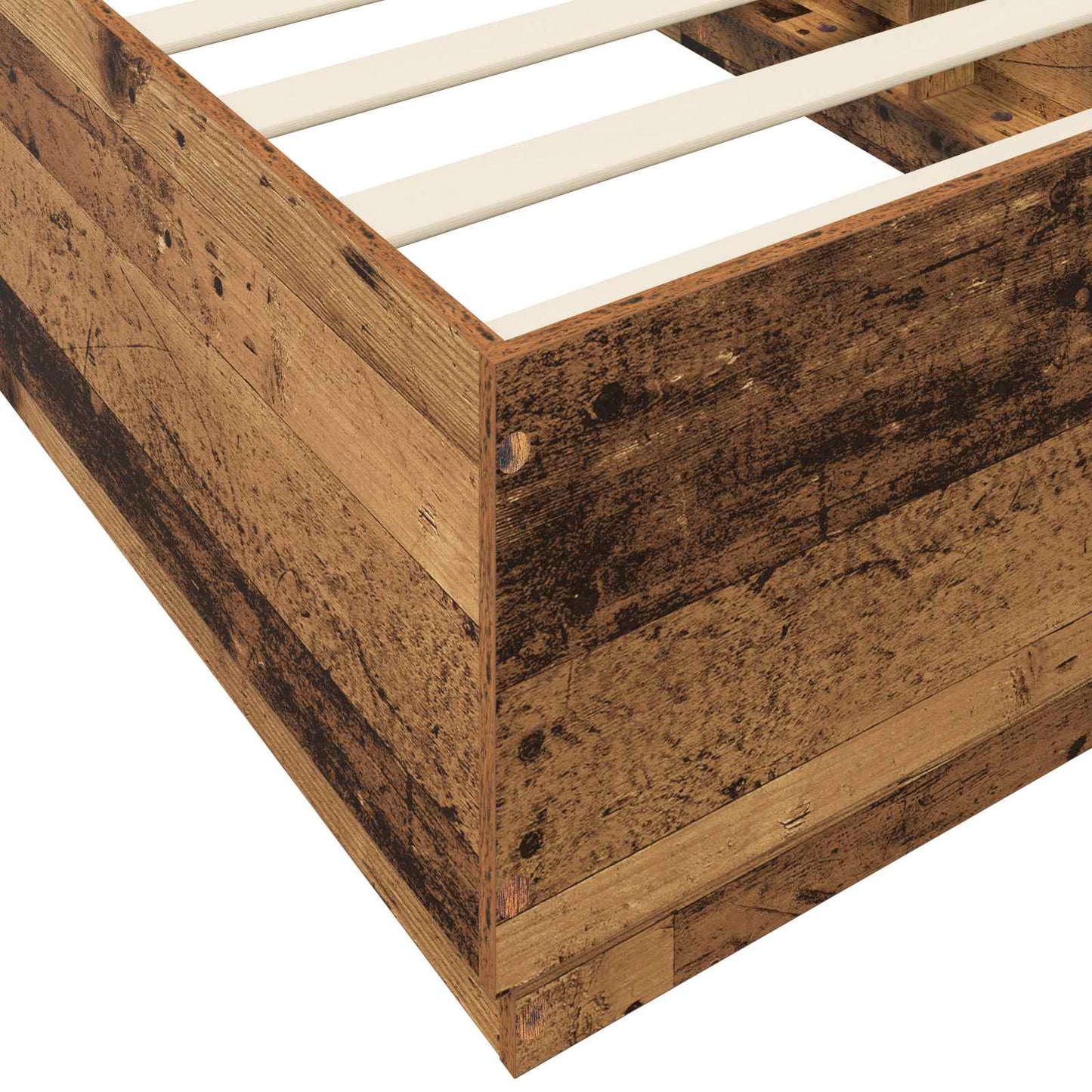 Bed Frame with LED Old Wood 80 x 200 cm Engineered Wood