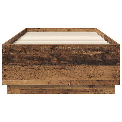 Bed Frame with LED Old Wood 80 x 200 cm Engineered Wood