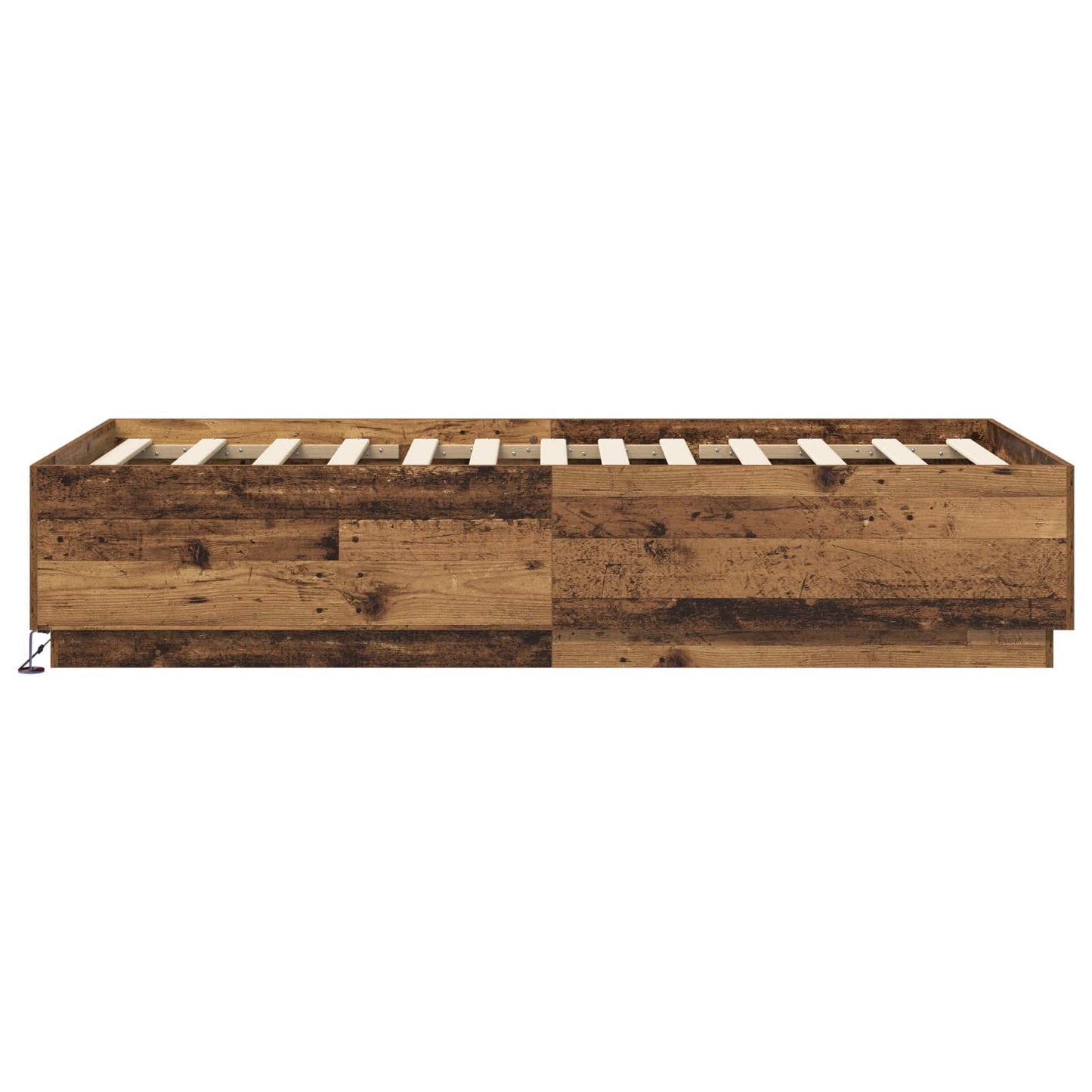 Bed Frame with LED Old Wood 80 x 200 cm Engineered Wood