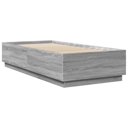 Bed Frame with LED Grey Sonoma 80 x 200 cm Engineered Wood