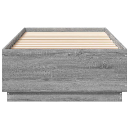 Bed Frame with LED Grey Sonoma 80 x 200 cm Engineered Wood