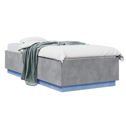 Bed Frame with LED Concrete Grey 80 x 200 cm Engineered Wood