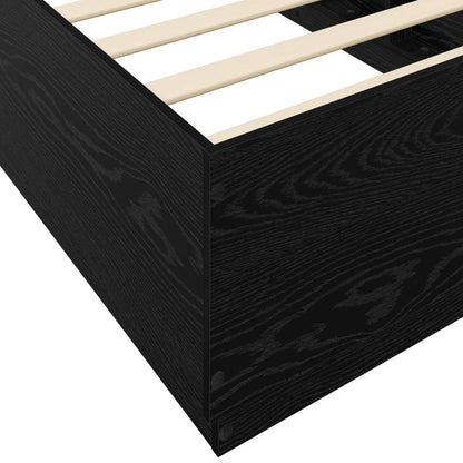 Bed Frame with LED Black Oak 80 x 200 cm Engineered Wood