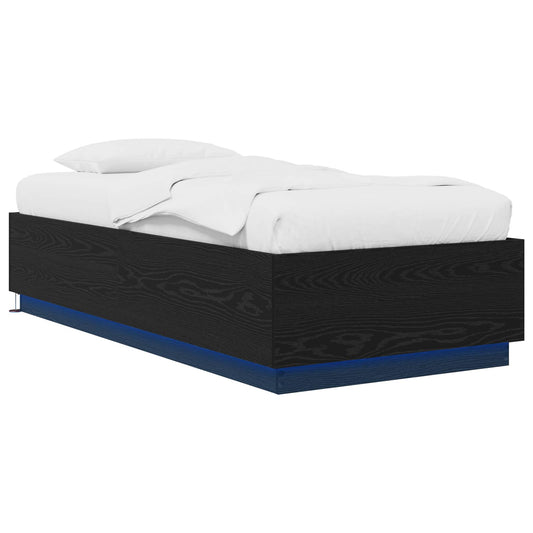 Bed Frame with LED Black Oak 80 x 200 cm Engineered Wood