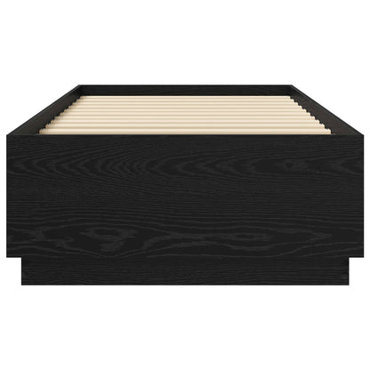 Bed Frame with LED Black Oak 80 x 200 cm Engineered Wood
