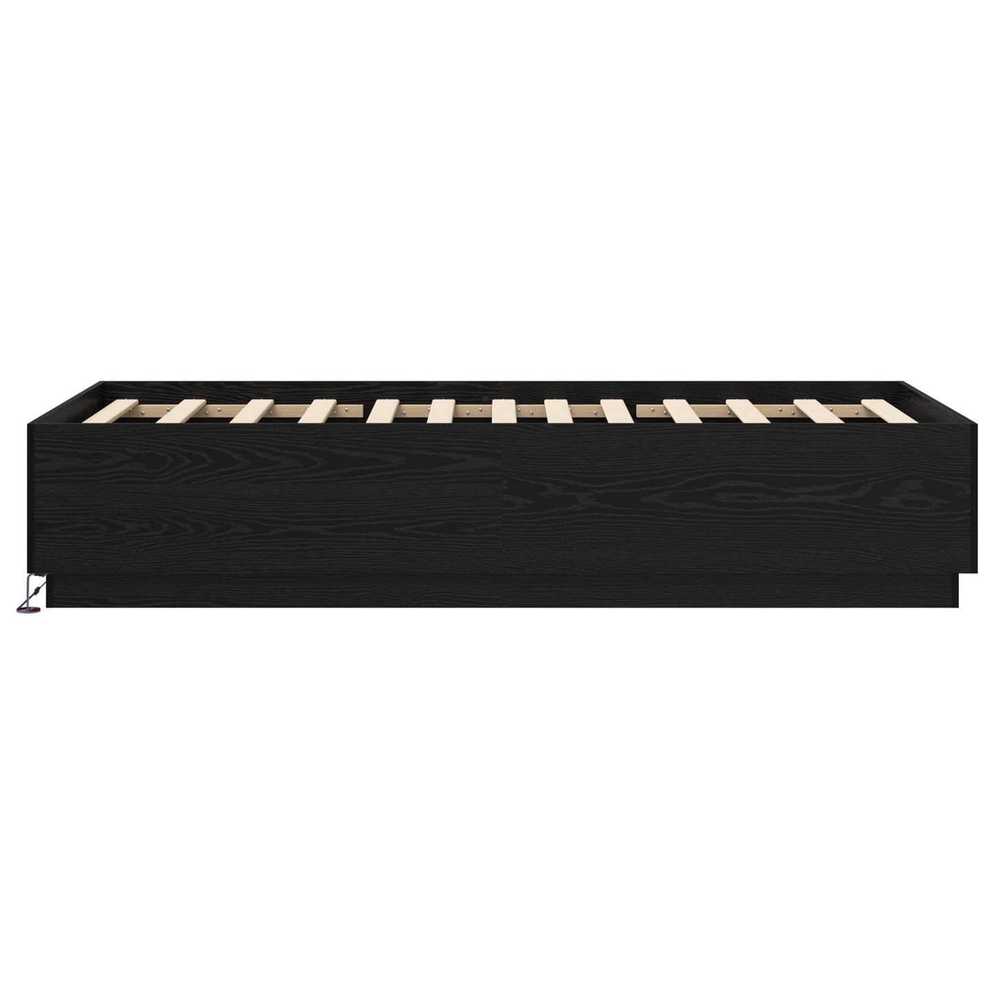 Bed Frame with LED Black Oak 80 x 200 cm Engineered Wood