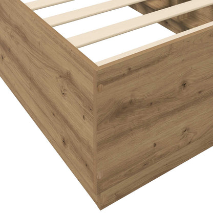 Bed Frame with LED Artisian Oak 80 x 200 cm Engineered Wood