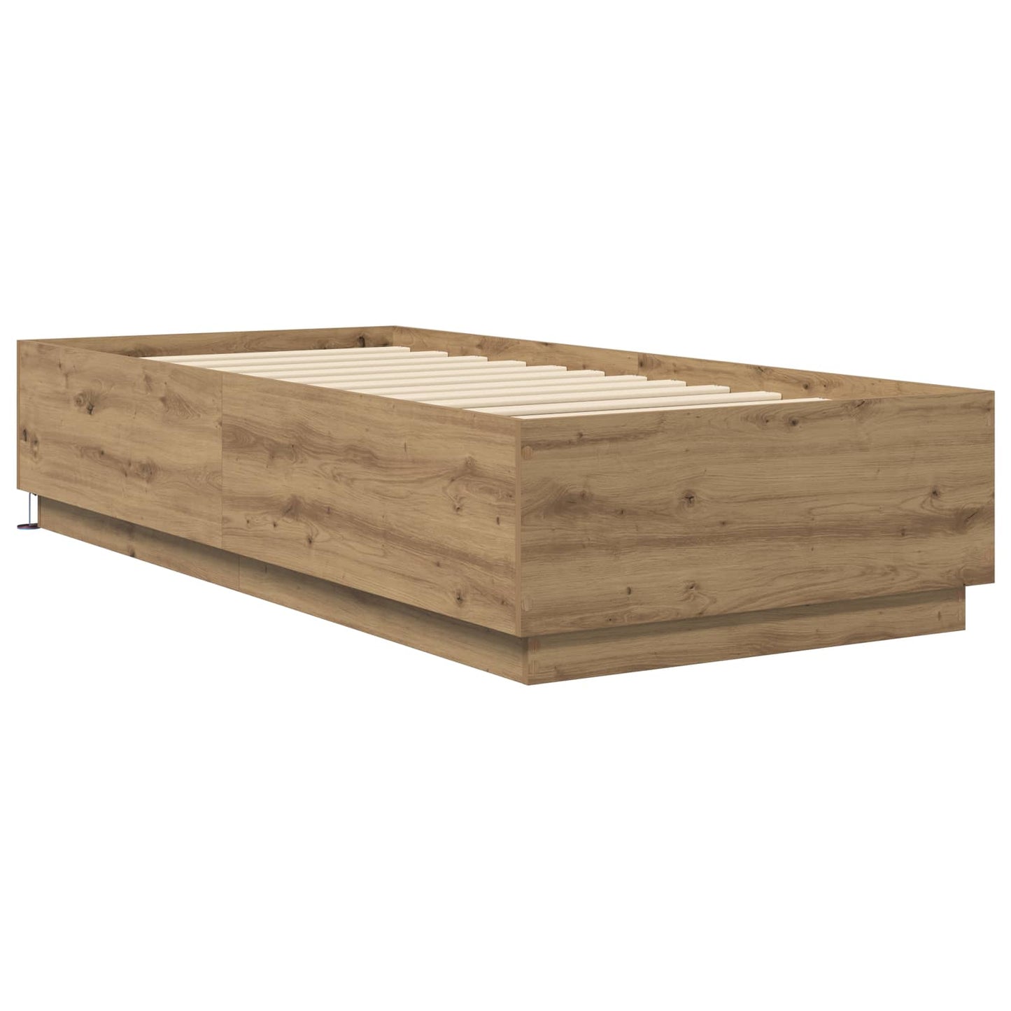 Bed Frame with LED Artisian Oak 80 x 200 cm Engineered Wood