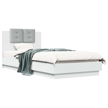 Bed Frame with Headboard White 80 x 200 cm Engineered Wood