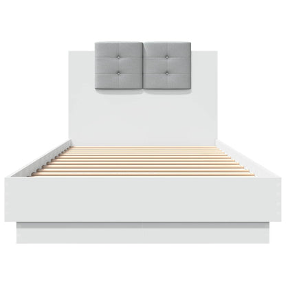 Bed Frame with Headboard White 80 x 200 cm Engineered Wood