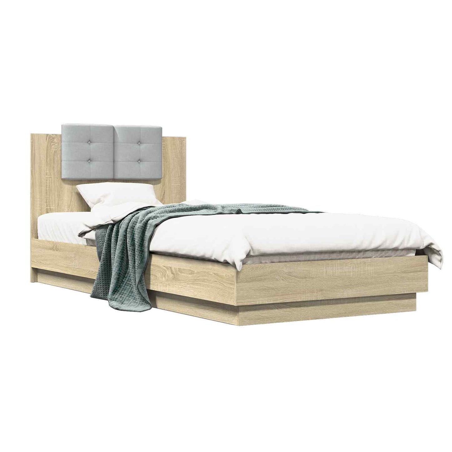 Bed Frame with Headboard Sonoma Oak 80 x 200 cm Engineered Wood