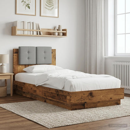Bed Frame with Headboard Old Wood 80 x 200 cm Engineered Wood