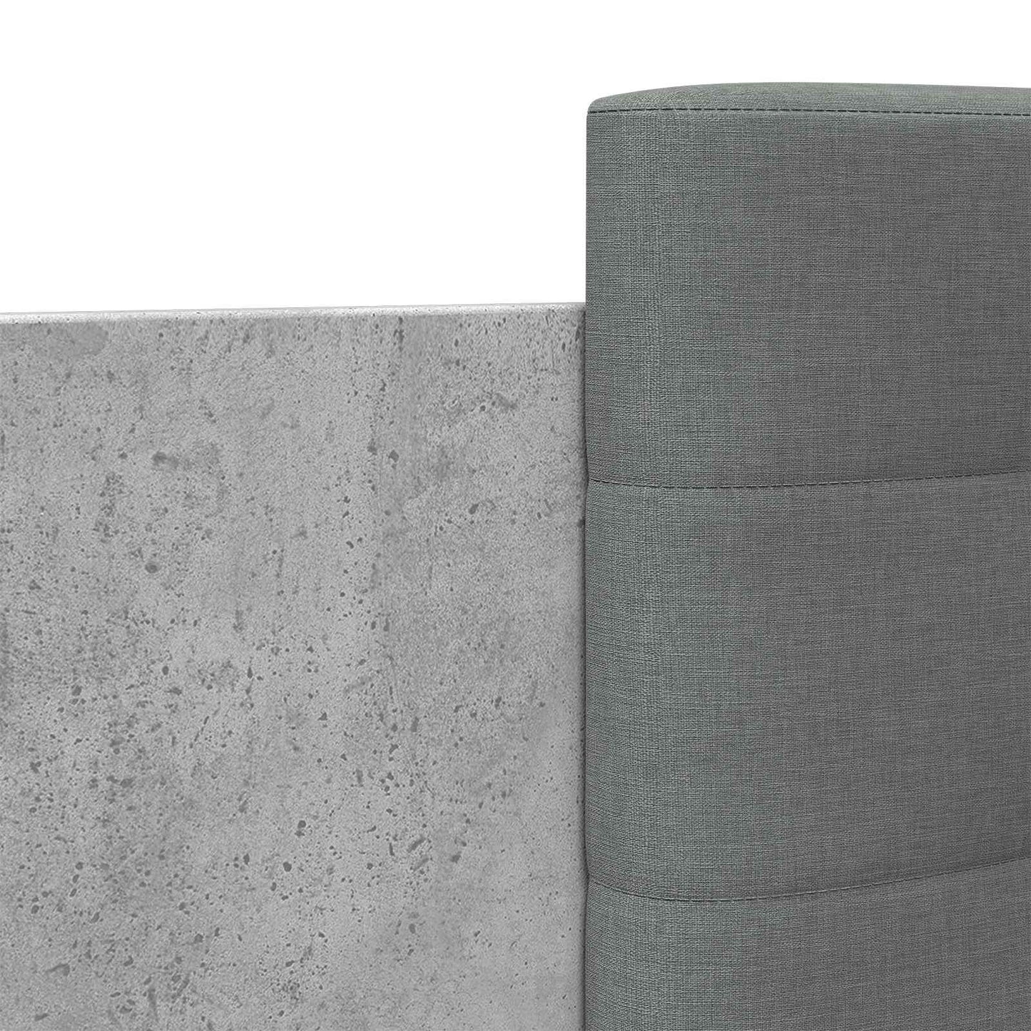 Bed Frame with Headboard Concrete Grey 80 x 200 cm