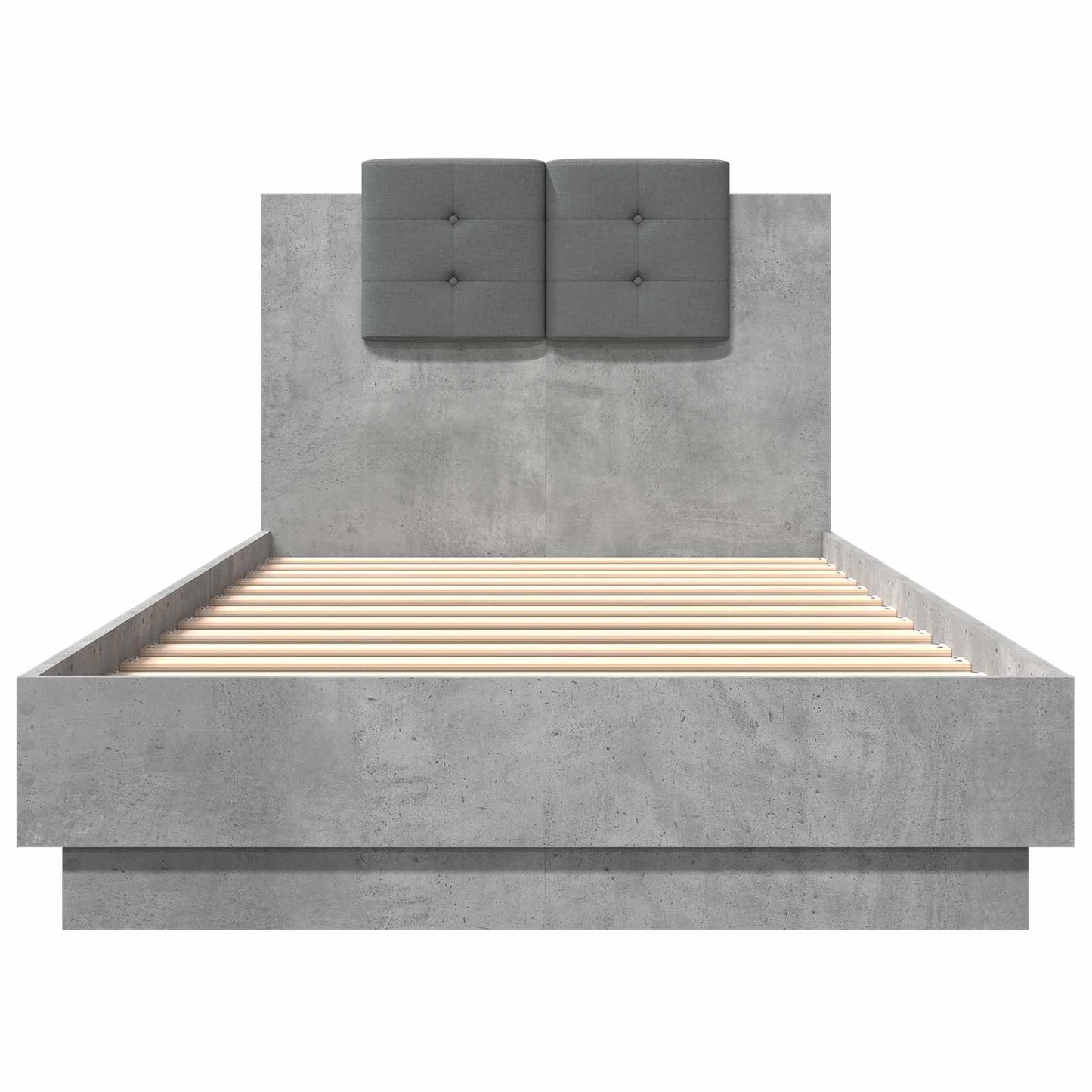 Bed Frame with Headboard Concrete Grey 80 x 200 cm