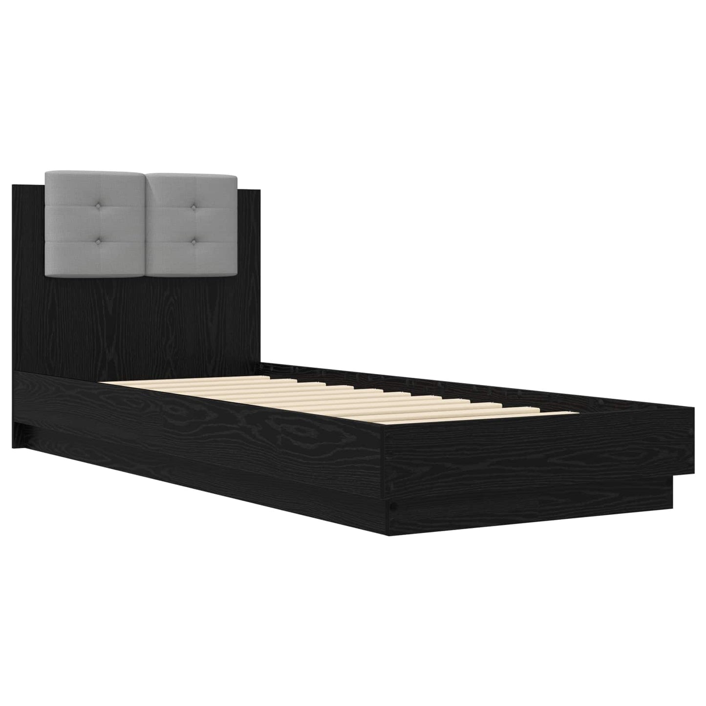 Bed Frame with Headboard Black Oak 80 x 200 cm Engineered Wood