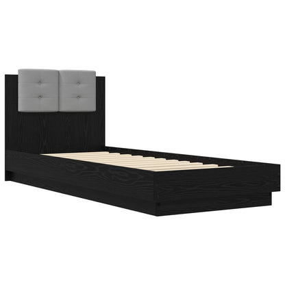 Bed Frame with Headboard Black Oak 80 x 200 cm Engineered Wood