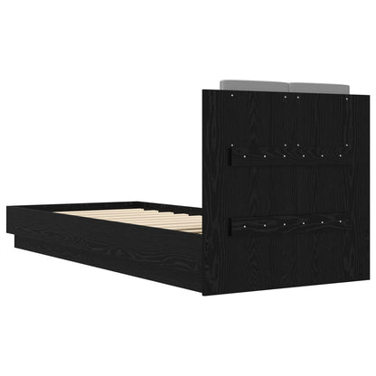 Bed Frame with Headboard Black Oak 80 x 200 cm Engineered Wood