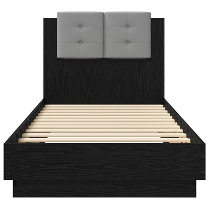 Bed Frame with Headboard Black Oak 80 x 200 cm Engineered Wood