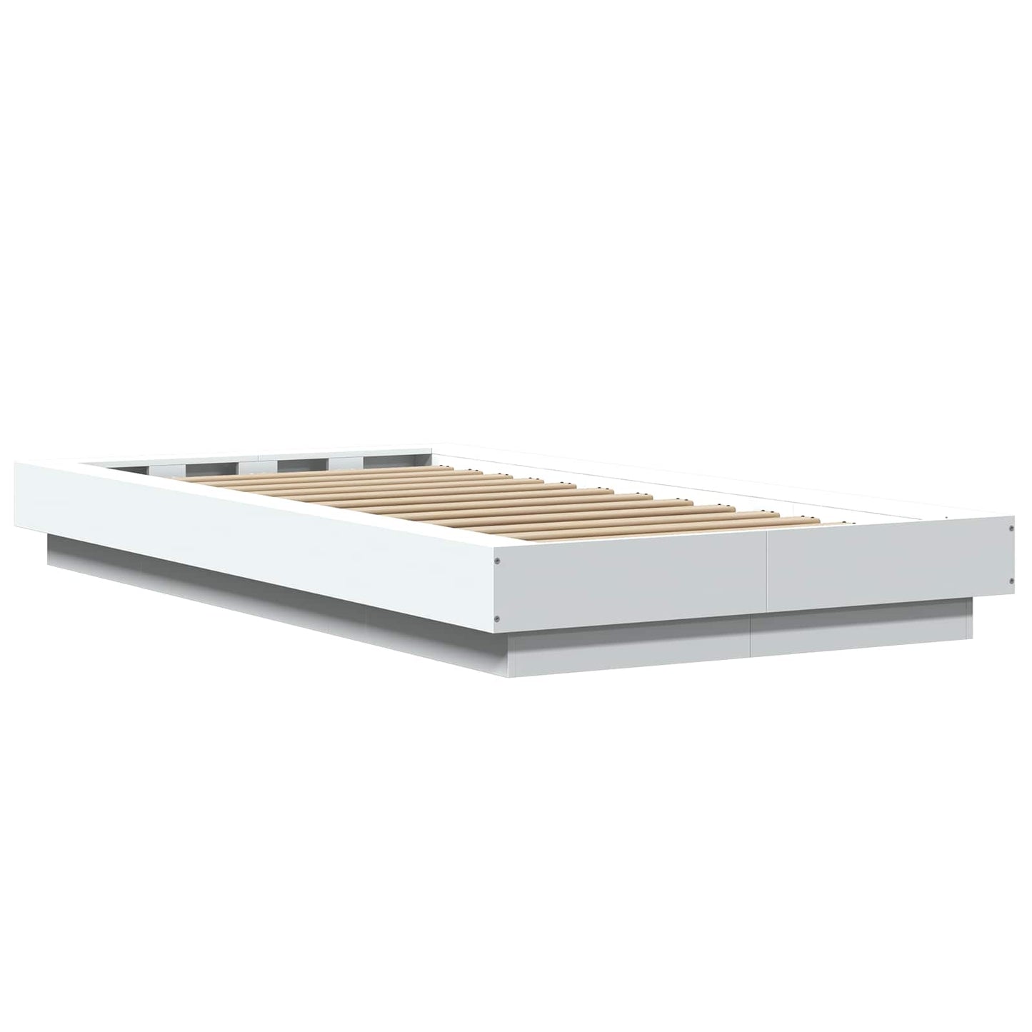 Bed Frame with LED White 80 x 200 cm Engineered Wood