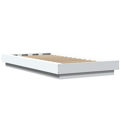 Bed Frame with LED White 80 x 200 cm Engineered Wood