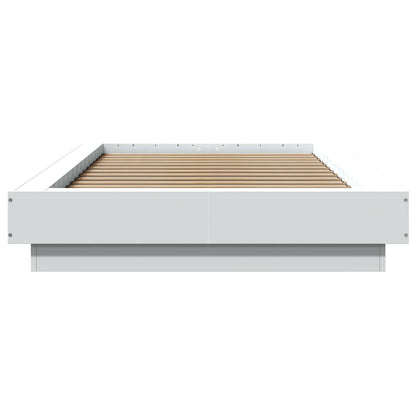 Bed Frame with LED White 80 x 200 cm Engineered Wood