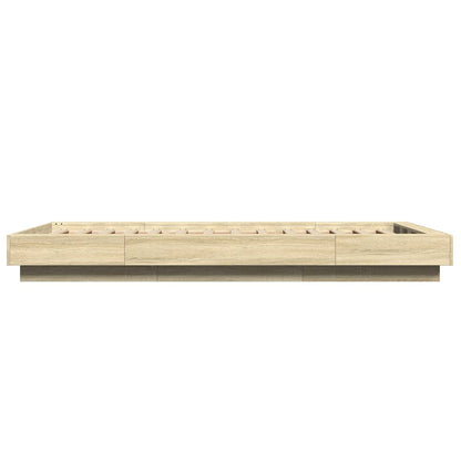 Bed Frame with LED Sonoma Oak 80 x 200 cm Engineered Wood