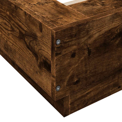 Bed Frame with LED Smoked Oak 80 x 200 cm Engineered Wood