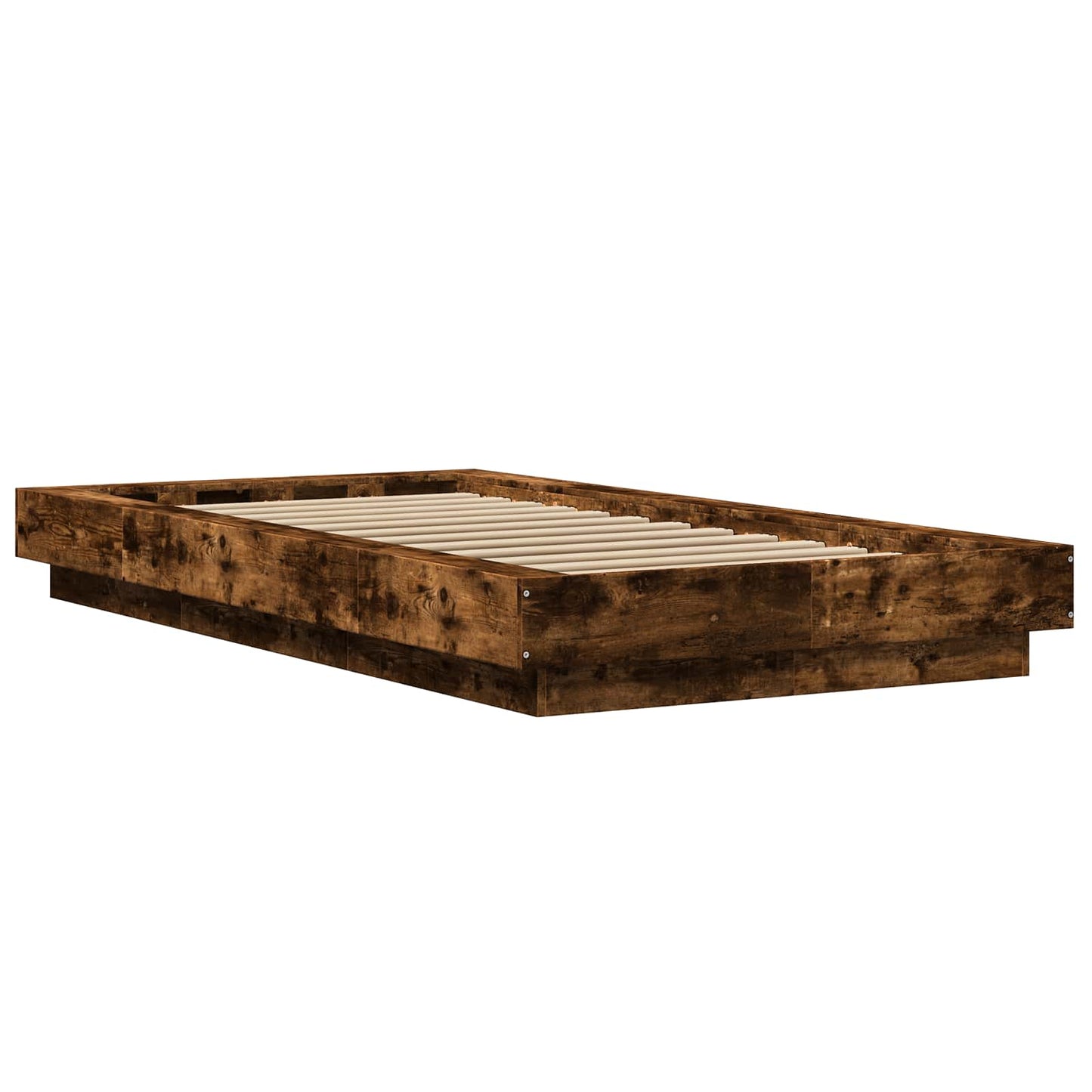 Bed Frame with LED Smoked Oak 80 x 200 cm Engineered Wood