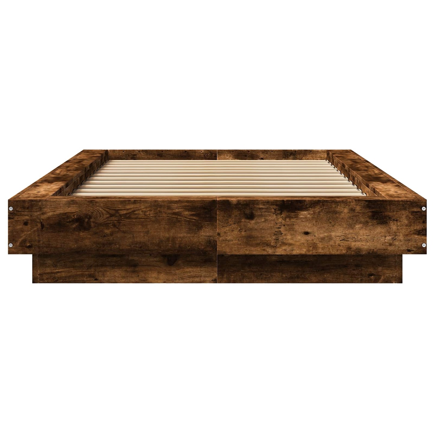 Bed Frame with LED Smoked Oak 80 x 200 cm Engineered Wood