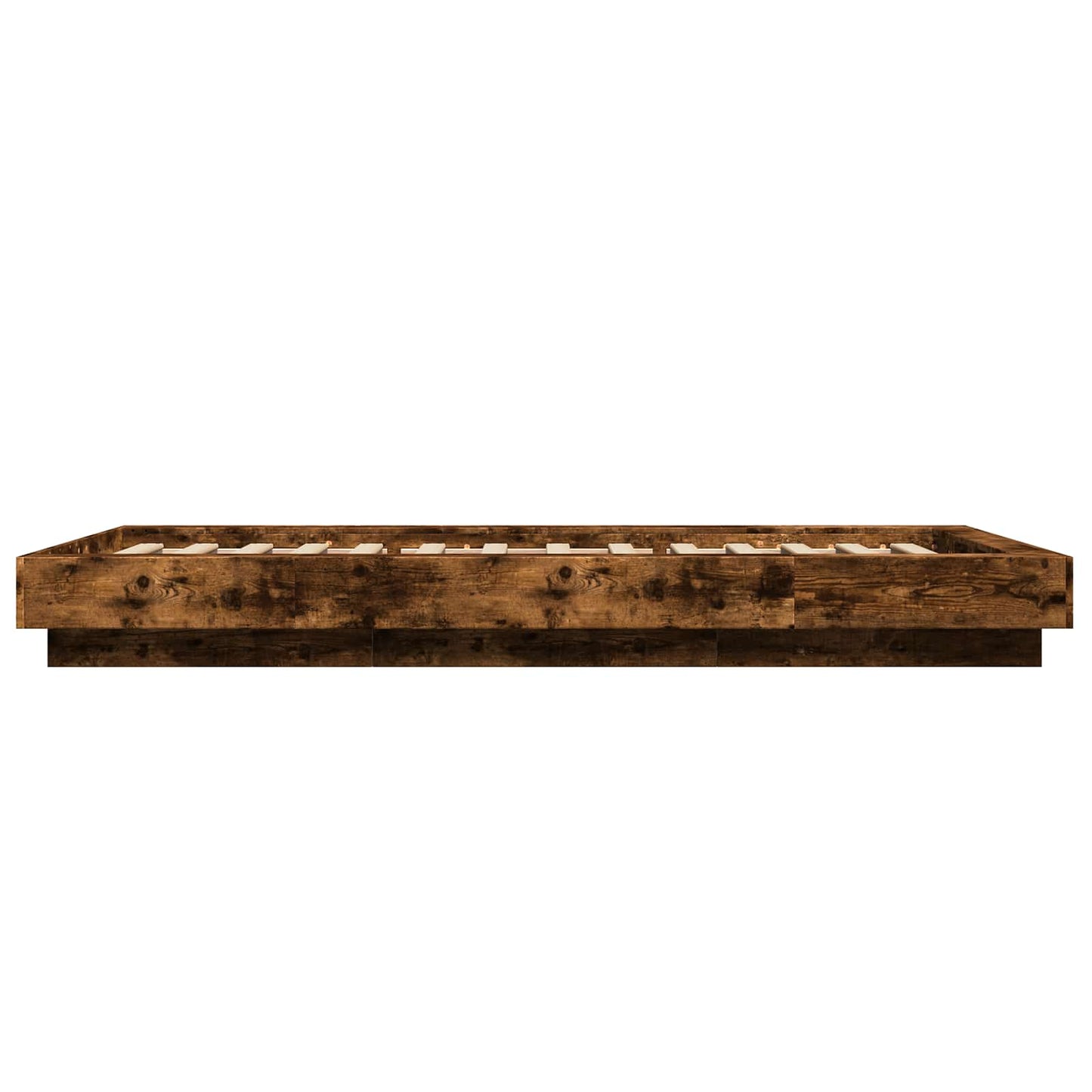 Bed Frame with LED Smoked Oak 80 x 200 cm Engineered Wood