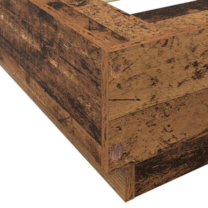Bed Frame with LED Old Wood 80 x 200 cm Engineered Wood