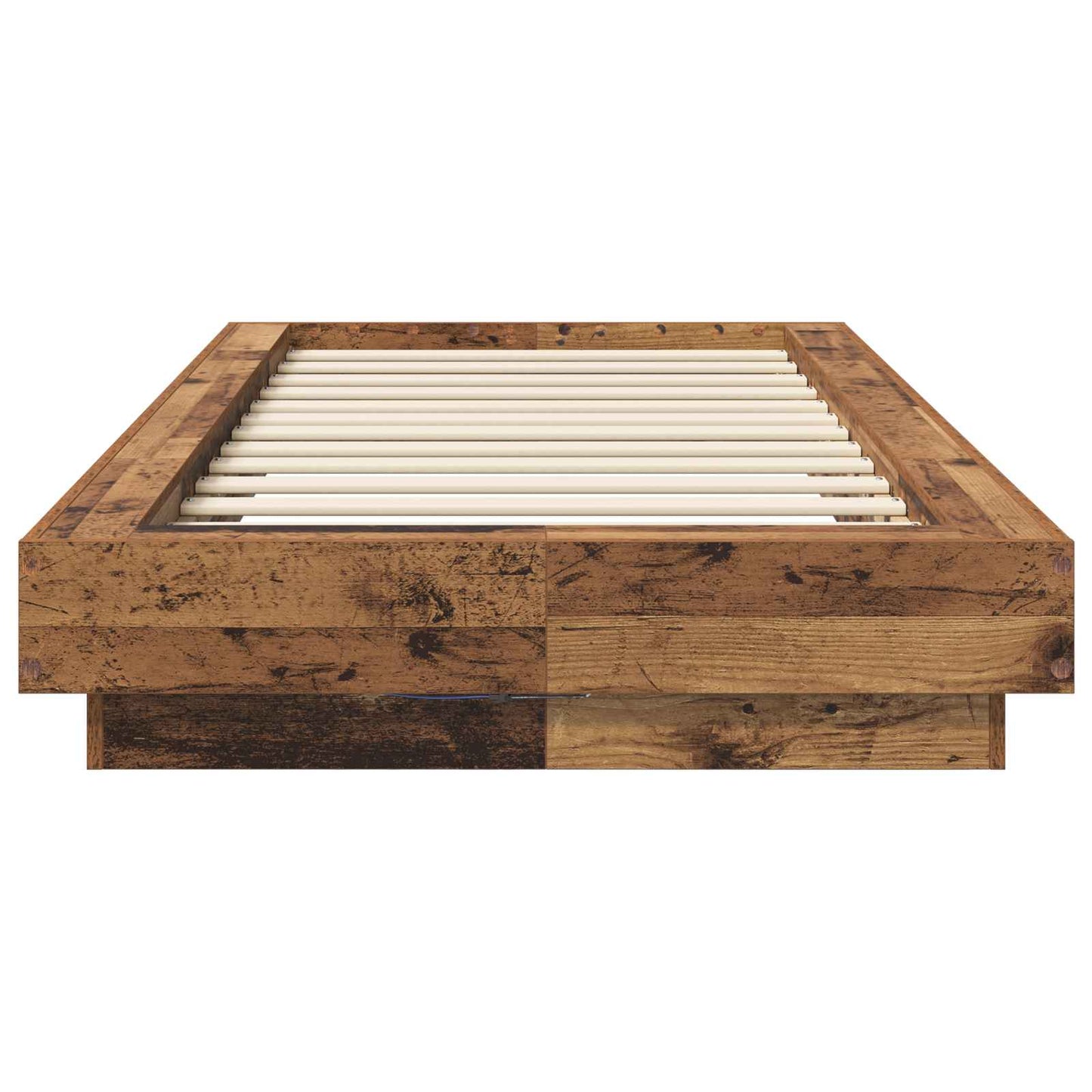 Bed Frame with LED Old Wood 80 x 200 cm Engineered Wood