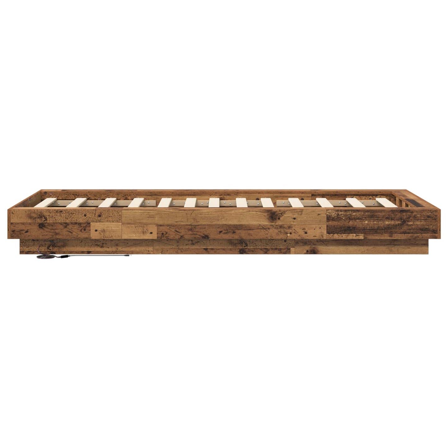 Bed Frame with LED Old Wood 80 x 200 cm Engineered Wood