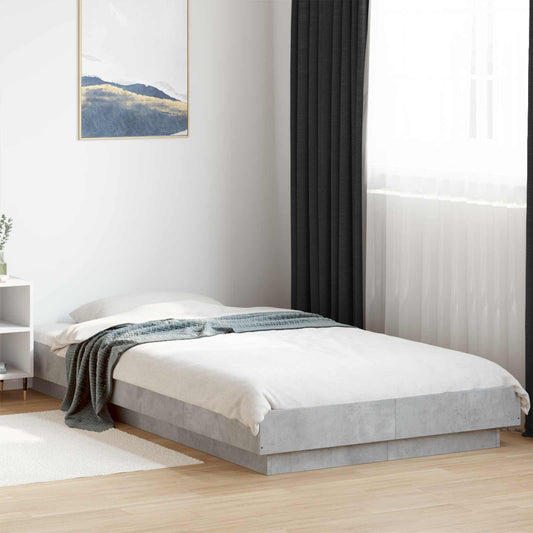 Bed Frame with LED Concrete Grey 80 x 200 cm Engineered Wood