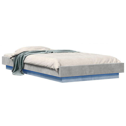 Bed Frame with LED Concrete Grey 80 x 200 cm Engineered Wood