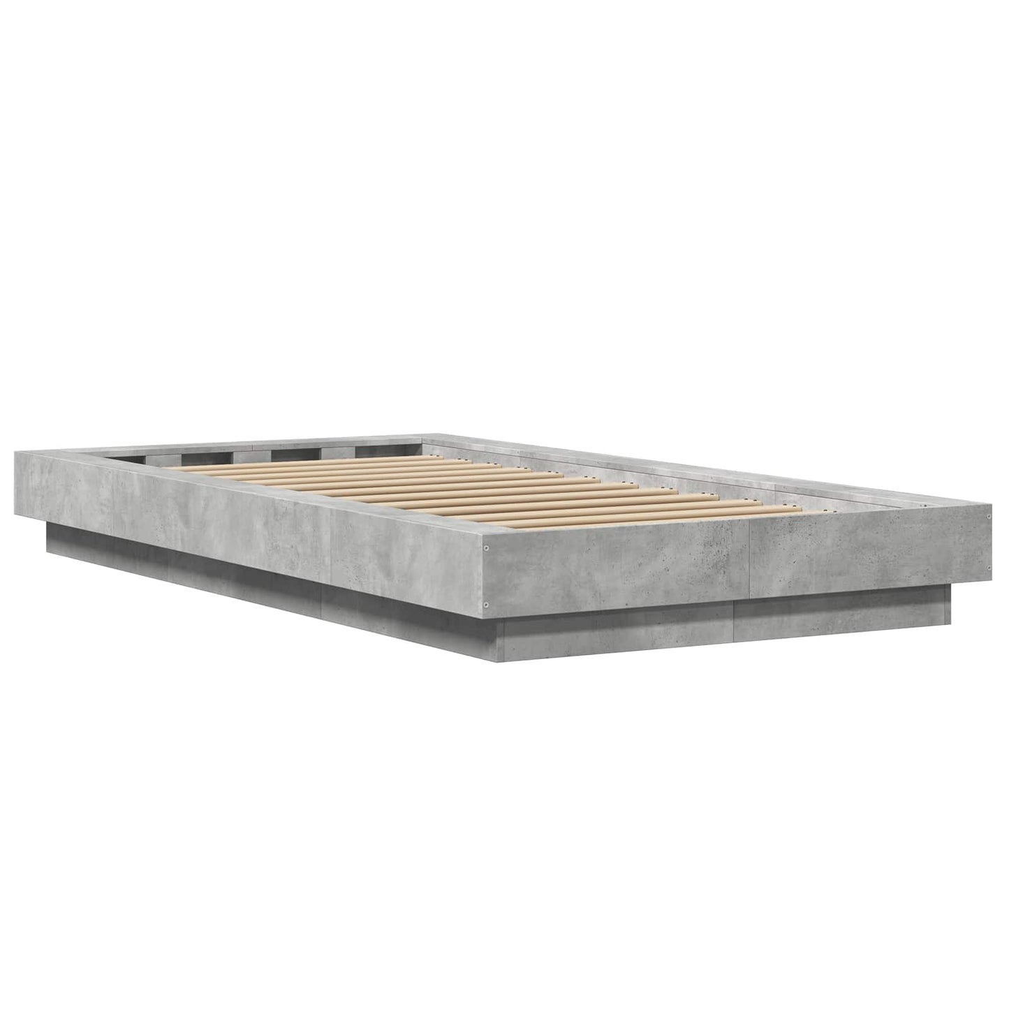 Bed Frame with LED Concrete Grey 80 x 200 cm Engineered Wood