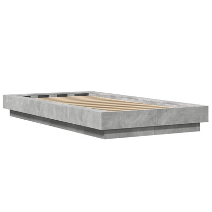 Bed Frame with LED Concrete Grey 80 x 200 cm Engineered Wood
